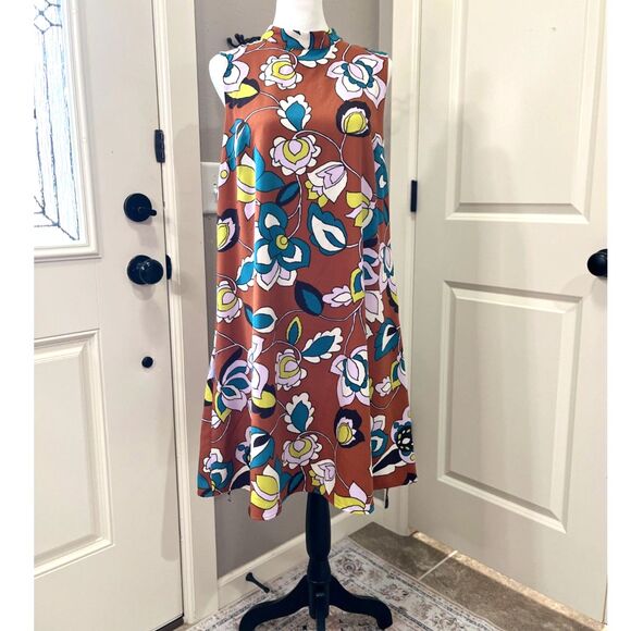 ModCloth In With Excitement Retro Floral Sleeveless Dress – Size L - Picture 2 of 11